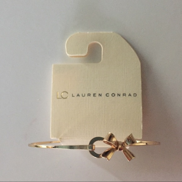 LC Lauren Conrad Goldtone Bangle Bracelet with Bow - Picture 2 of 4